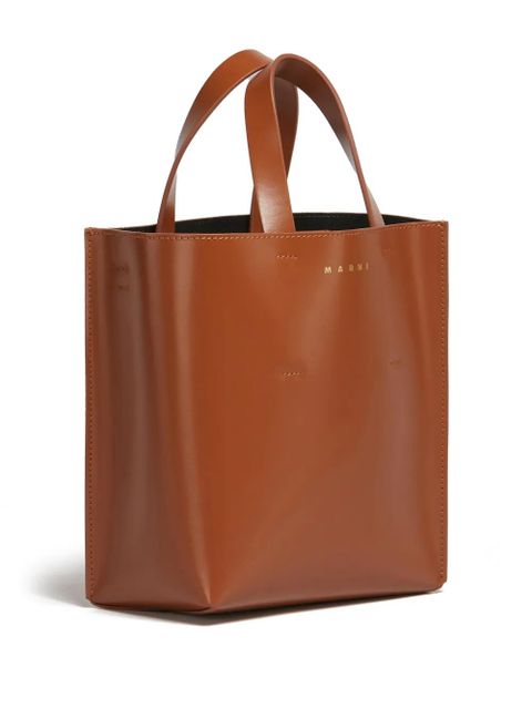 Marni mini Museo leather tote bag - Brown