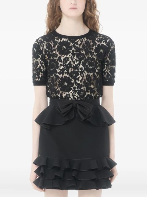 Valentino Garavani cotton and lace top - Black - zdjęcie produktu nr 2