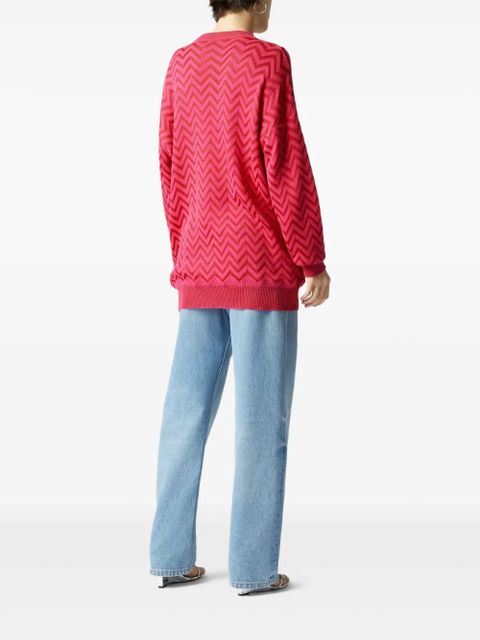 Missoni chevron-woven cardigan - Red