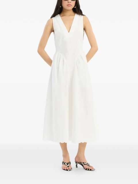 ROTATE BIRGER CHRISTENSEN V-neck sleeveless midi dress - White - zdjęcie produktu nr 2