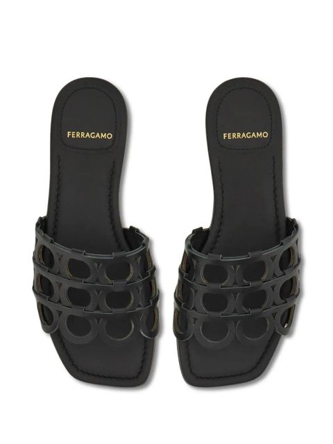 Ferragamo Gancini slides - Black