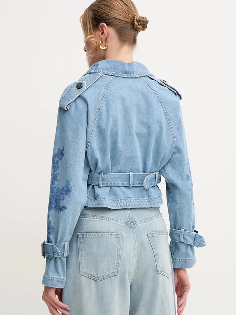 ERMANNO Firenze kurtka jeansowa kolor niebieski przejściowa 56TD002EI4