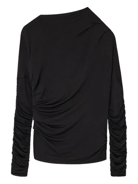 GANNI ruched jersey top - Black - zdjęcie produktu nr 1