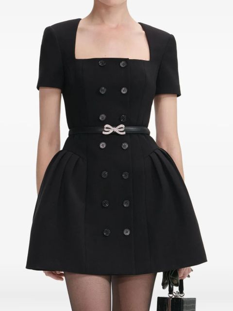 Self-Portrait double-breasted short-sleeves mini dress - Black - zdjęcie produktu nr 2