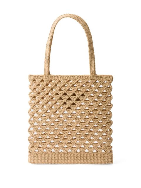 Prada woven crochet tote bag - Neutrals - zdjęcie produktu nr 2