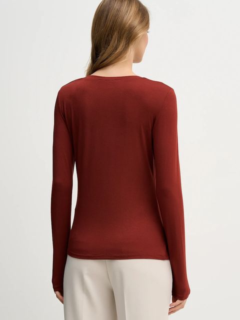 Sisley longsleeve kolor pomarańczowy 3JPXL108C