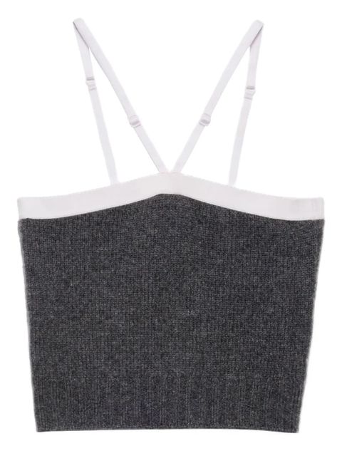 Prada adjustable ribbed-knit top - Grey - zdjęcie produktu nr 1