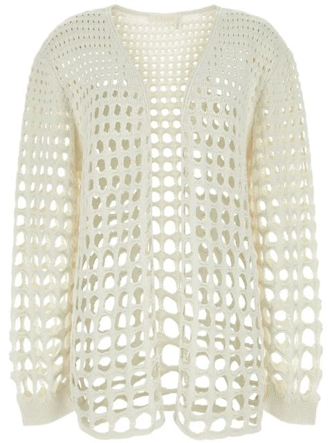 Chloé open-knit silk cardigan - White - zdjęcie produktu nr 1