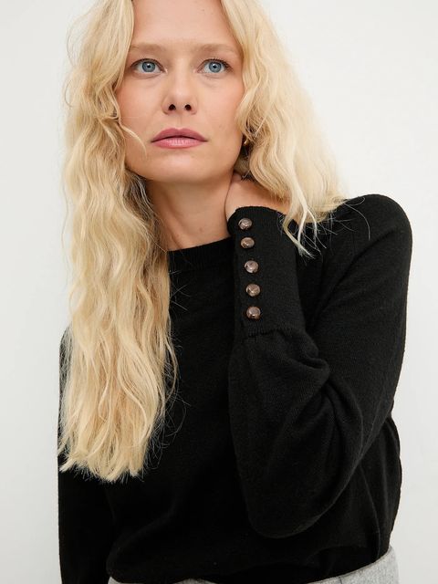 Answear.LAB sweter z wełną damski kolor czarny lekki - zdjęcie produktu nr 1