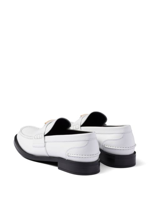 Prada brushed leather loafers - White