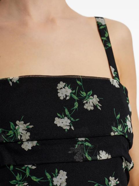 Dolce & Gabbana floral-print ruched dress - Black