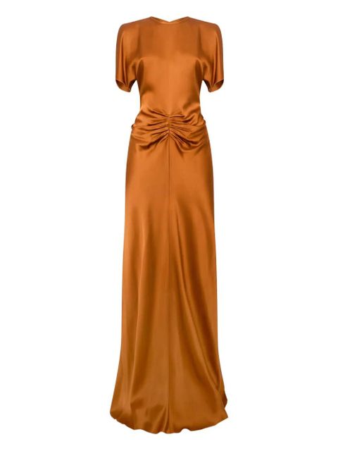Victoria Beckham ruched maxi dress - Brown - zdjęcie produktu nr 1