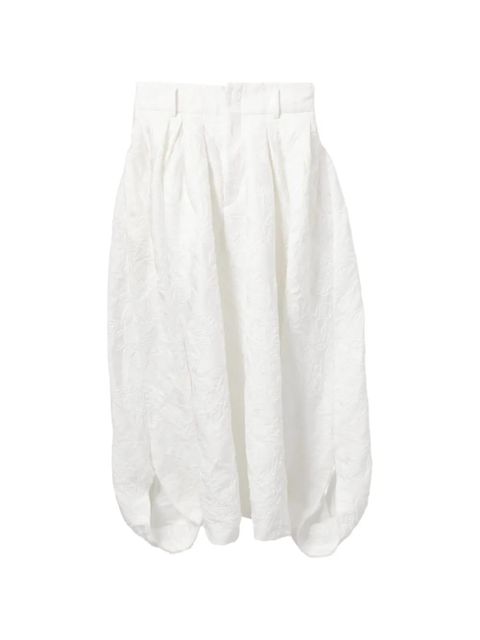 Comme Des Garçons floral-embroidered cropped trousers - White - zdjęcie produktu nr 1