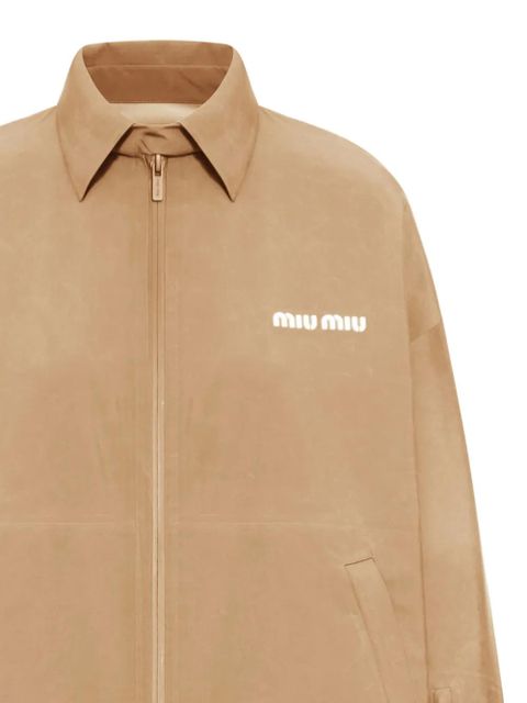 Miu Miu zip-up windbreaker - Neutrals - zdjęcie produktu nr 2