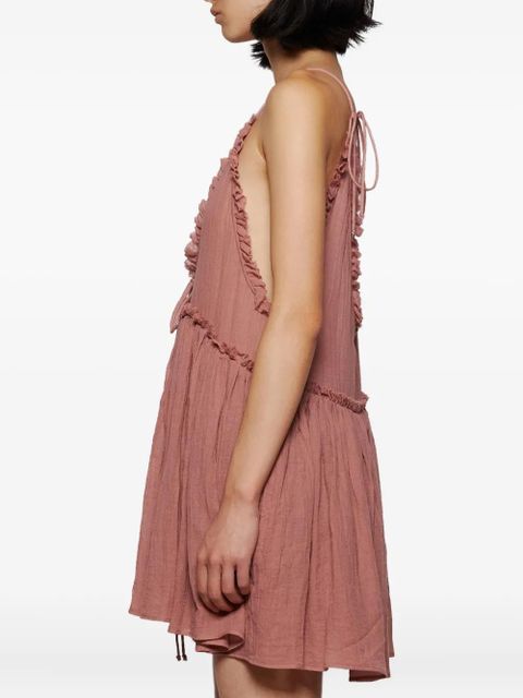 The Attico ruffled tie mini dress - Pink
