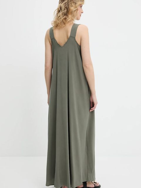 Answear.LAB sukienka kolor zielony maxi rozkloszowana