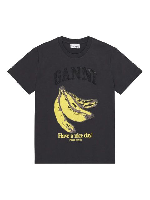 GANNI Banana-print T-shirt - Black - zdjęcie produktu nr 1