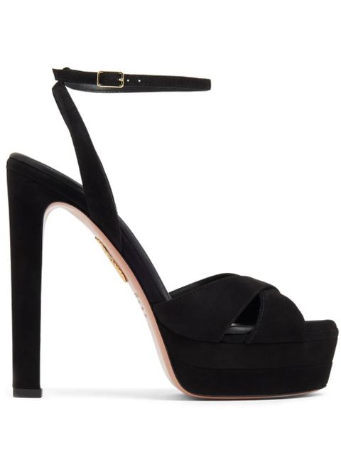 Aquazzura 130mm suede platform sandals - Black - zdjęcie produktu nr 1