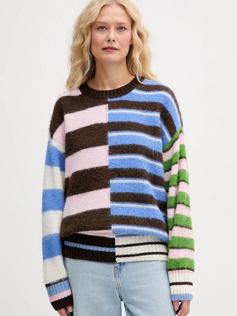 Stine Goya sweter z dodatkiem wełny kolor brązowy SG-AW25-K021-2328 - zdjęcie produktu nr 1