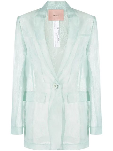 TWINSET lace-trim blazer - Green - zdjęcie produktu nr 1