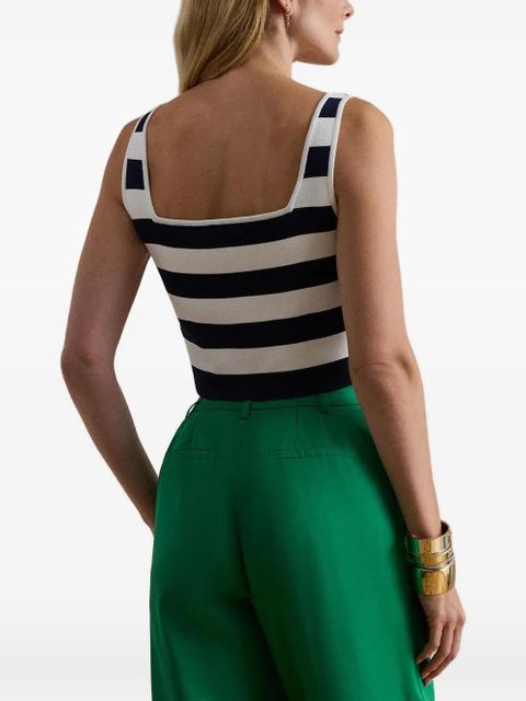 Lauren Ralph Lauren stripped cropped vest - Blue