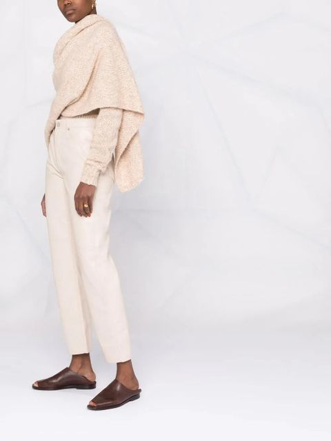 Nanushka faux-leather straight leg trousers - Neutrals