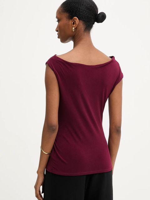Answear.LAB top damska kolor bordowy gładka