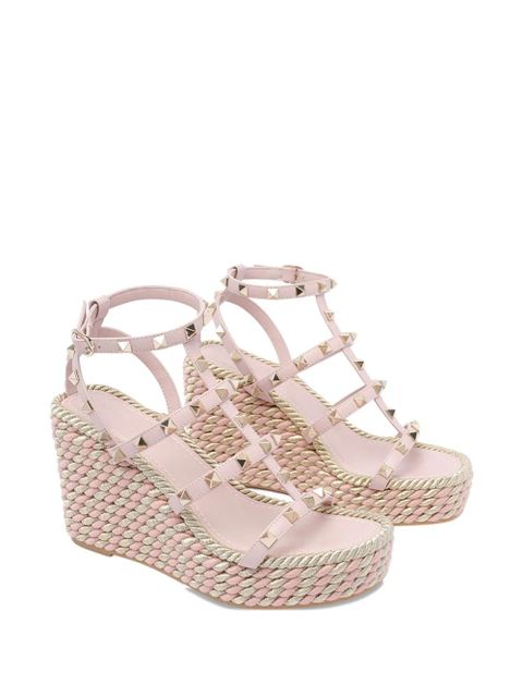 Valentino Garavani 95mm Rockstud wedge sandals - Pink