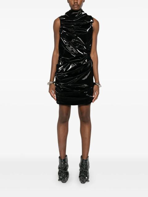 Alexander McQueen laminated mini dress - Black - zdjęcie produktu nr 2