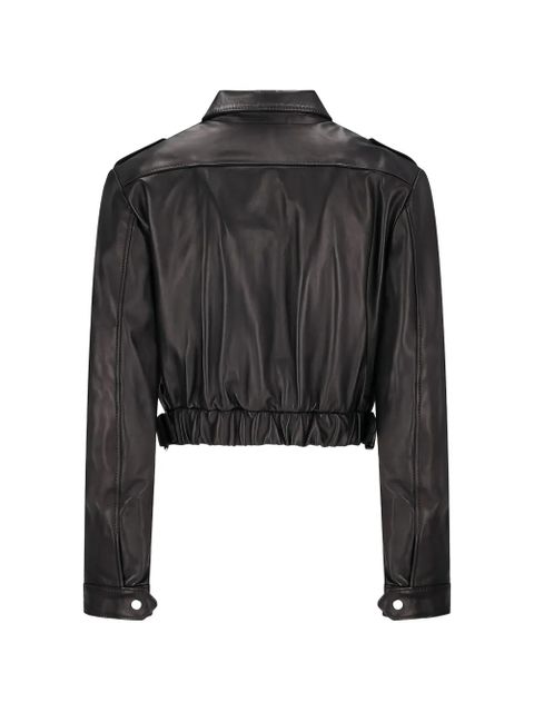 Alessandra Rich zip-up leather jacket - Black - zdjęcie produktu nr 2