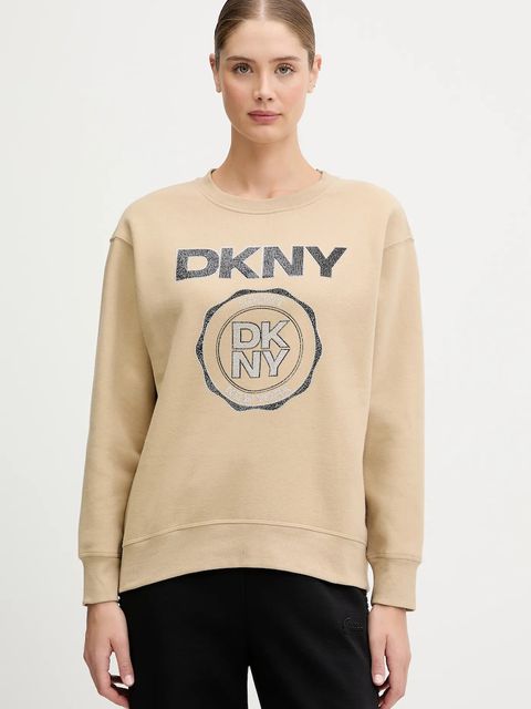 Dkny bluza damska kolor beżowy z nadrukiem DP5T1340 - zdjęcie produktu nr 1