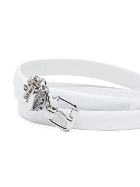 Diesel B-Charm-Loop leather belt - White