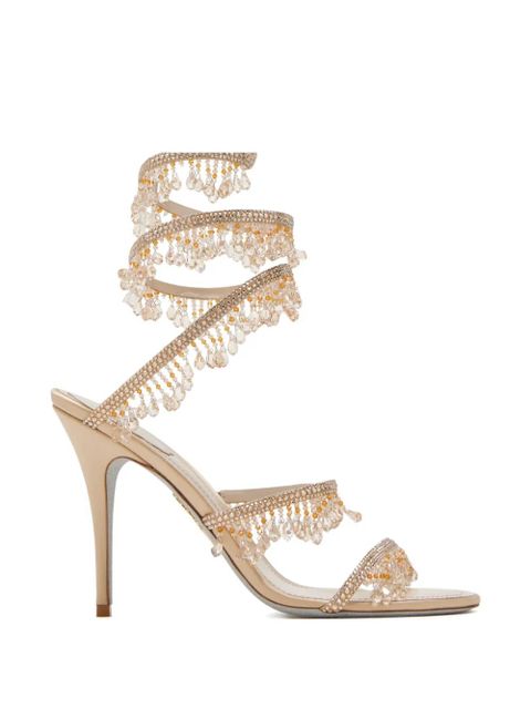 René Caovilla 100mm Chandelier crystal-embellished sandals - Neutrals - zdjęcie produktu nr 1