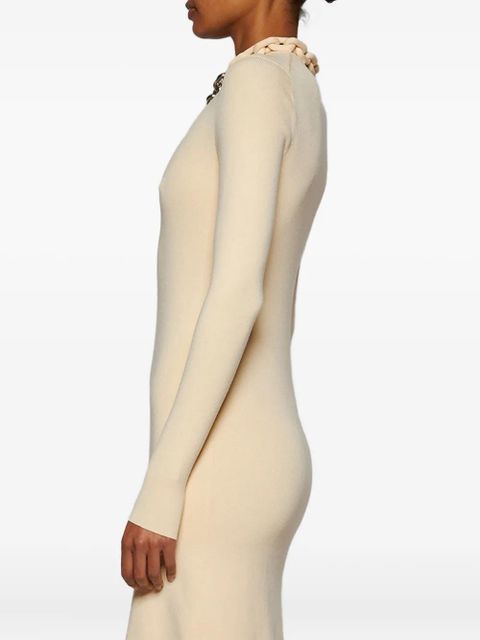 Rabanne long-sleeve dress - Neutrals