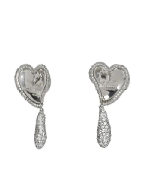 Vivienne Westwood asymmetric heart drop earrings - Silver