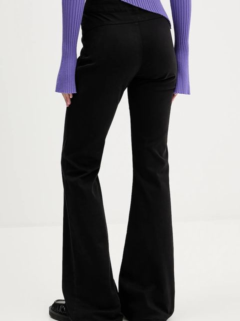 Hugo Blue spodnie damskie kolor czarny dzwony high waist 50546832