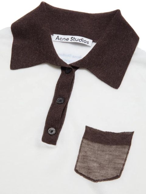 Acne Studios collared pocket knitwear - White