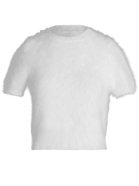 Maison Margiela short-sleeve knitted crop top - White - zdjęcie produktu nr 1