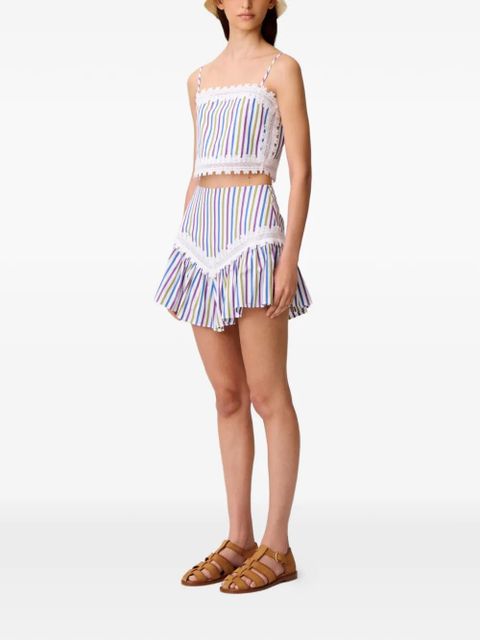 Claudie Pierlot striped lace top - White