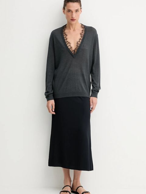 IRO sweter z domieszką wełny damski kolor szary lekki WP12HABY - zdjęcie produktu nr 2