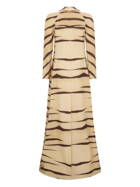 Valentino Garavani buttoned tiger-print coat - Neutrals - zdjęcie produktu nr 2