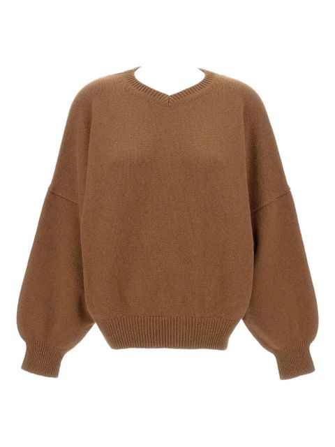 KHAITE crew-neck long-sleeve sweater - Brown - zdjęcie produktu nr 2