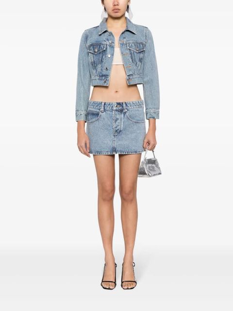 Alexander Wang bead-embellished cropped denim jacket - Blue - zdjęcie produktu nr 2