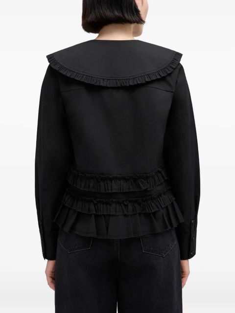 GANNI ruffled top - Black