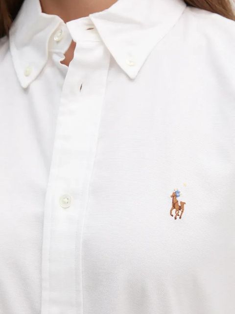 Polo Ralph Lauren koszula damska kolor biały regular z kołnierzykiem klasycznym 211941520