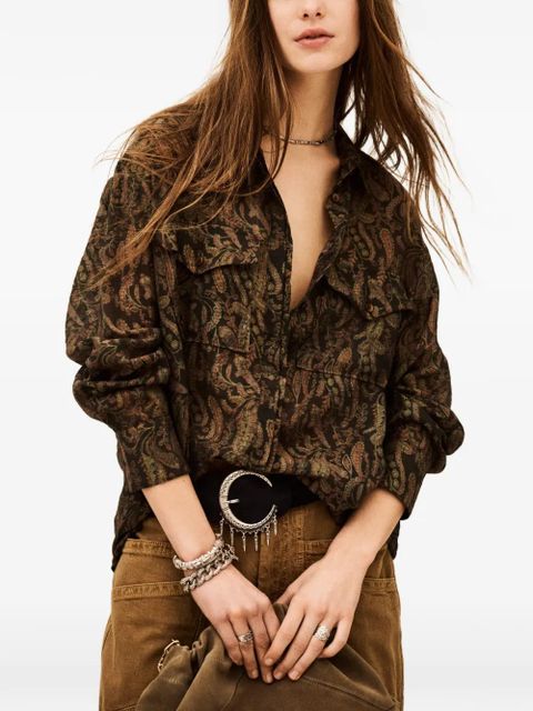 Ba&Sh Tao paisley-pattern chest-pocket shirt - Green