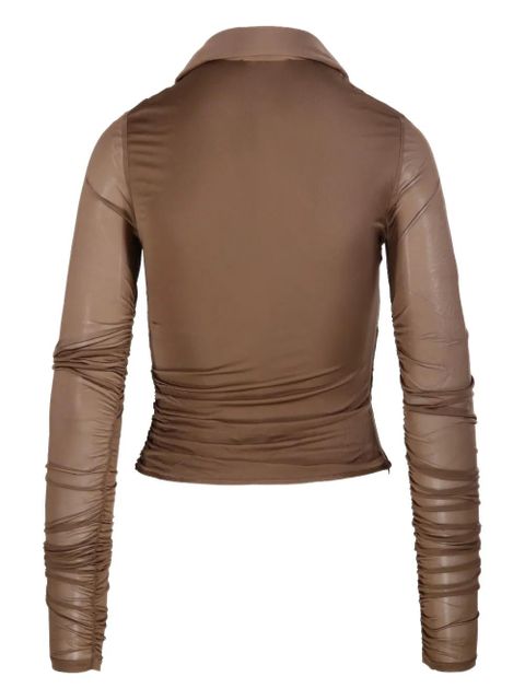 Max Mara Aiello ruched collared shirt - Brown - zdjęcie produktu nr 2