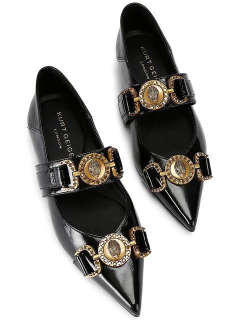 Kurt Geiger London baleriny skórzane Mansion Point Slip On kolor czarny 4986600309 - zdjęcie produktu nr 2