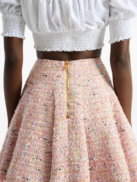 Balmain flared Tweed skirt - Pink