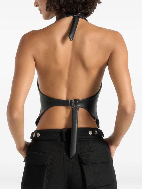 Manière De Voir Claudette halter zip top - Black